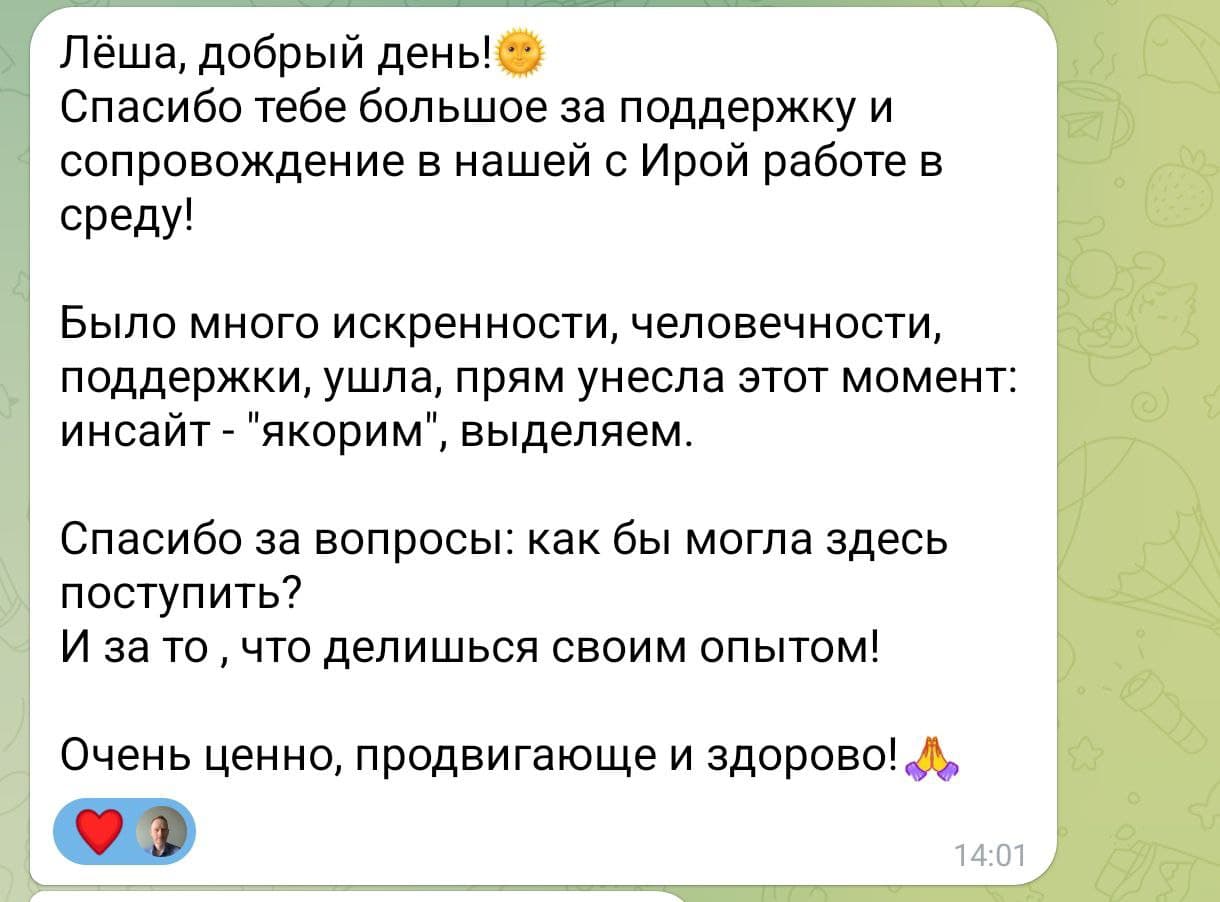 Отзыв из Telegram 4